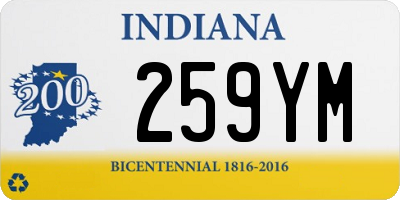 IN license plate 259YM