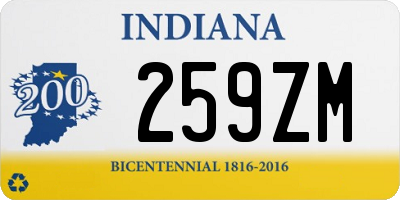 IN license plate 259ZM