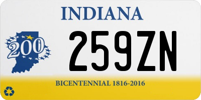 IN license plate 259ZN