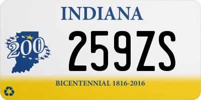 IN license plate 259ZS