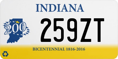 IN license plate 259ZT