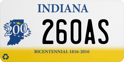 IN license plate 260AS