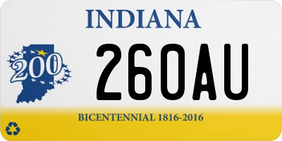 IN license plate 260AU