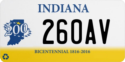 IN license plate 260AV