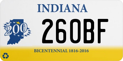 IN license plate 260BF