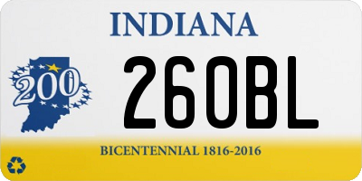 IN license plate 260BL