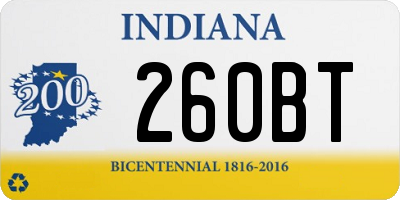 IN license plate 260BT