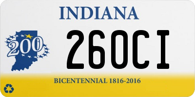 IN license plate 260CI