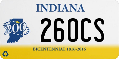 IN license plate 260CS