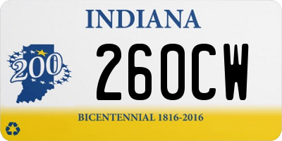 IN license plate 260CW