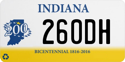 IN license plate 260DH