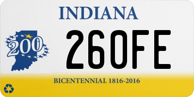 IN license plate 260FE