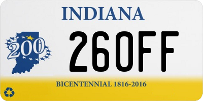 IN license plate 260FF