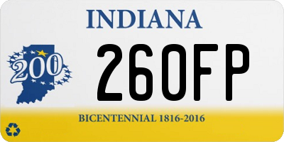 IN license plate 260FP