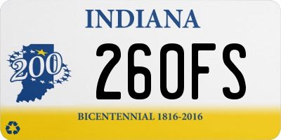 IN license plate 260FS