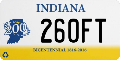 IN license plate 260FT