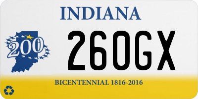 IN license plate 260GX