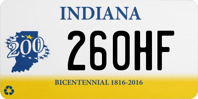 IN license plate 260HF