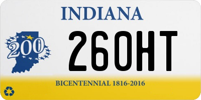 IN license plate 260HT