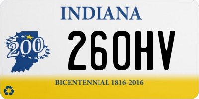 IN license plate 260HV