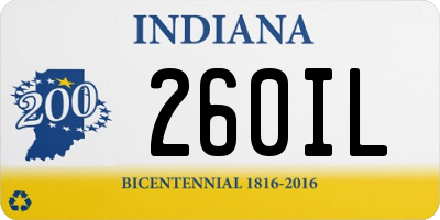 IN license plate 260IL