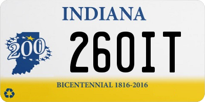 IN license plate 260IT