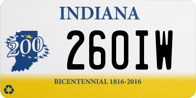 IN license plate 260IW