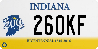 IN license plate 260KF