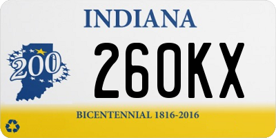 IN license plate 260KX