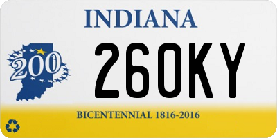 IN license plate 260KY