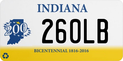 IN license plate 260LB