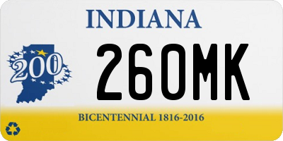 IN license plate 260MK