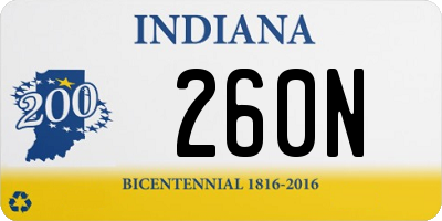 IN license plate 260N