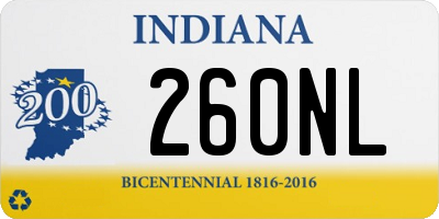 IN license plate 260NL