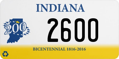 IN license plate 260O
