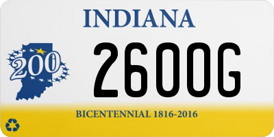 IN license plate 260OG