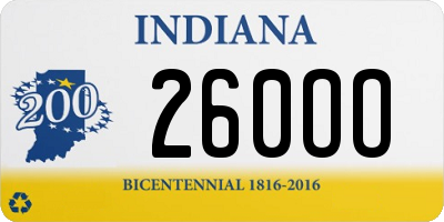 IN license plate 260OO