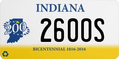 IN license plate 260OS