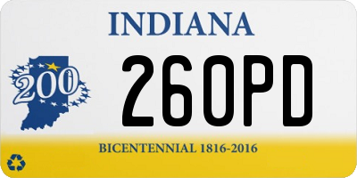 IN license plate 260PD