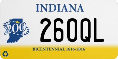 IN license plate 260QL