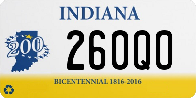 IN license plate 260QO