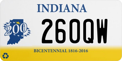 IN license plate 260QW