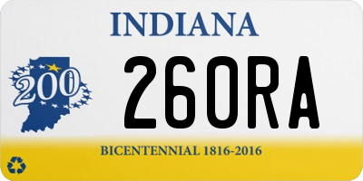 IN license plate 260RA