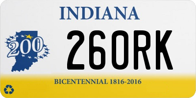 IN license plate 260RK