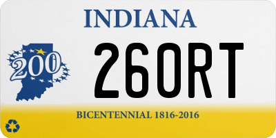 IN license plate 260RT