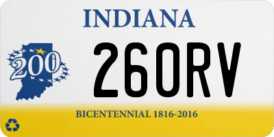 IN license plate 260RV