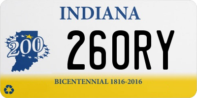 IN license plate 260RY