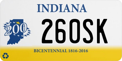 IN license plate 260SK