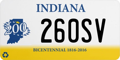 IN license plate 260SV