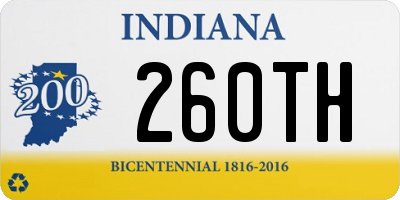 IN license plate 260TH